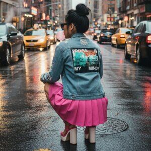 YINDUO Online Medium unisex Y2K trendy jean jacket